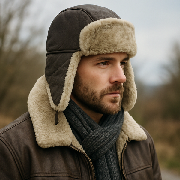 Aviator-Style Sheepskin Hats