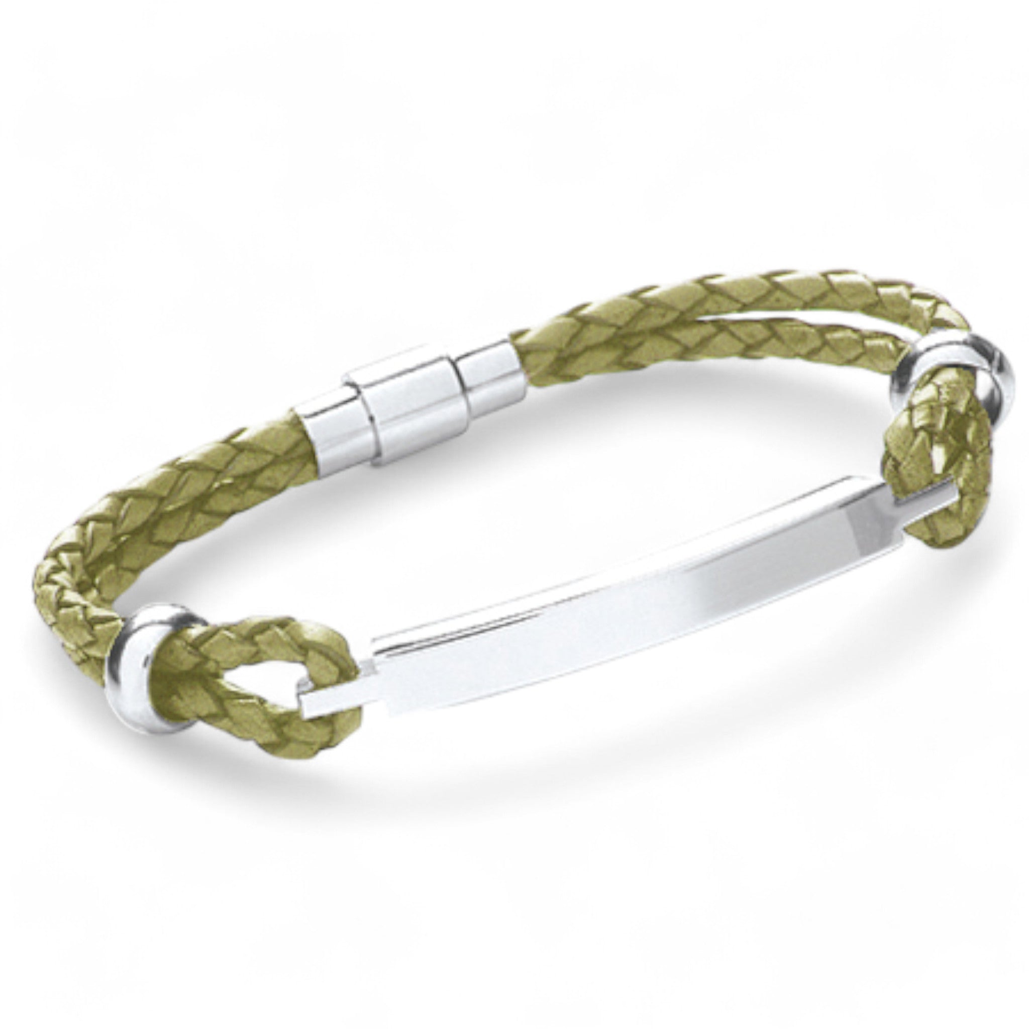 Slim Leather ID Bracelet