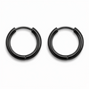 12mm stainless steel hinged hoop earrings in black finish