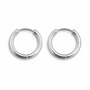 12mm stainless steel hinged hoop earrings in silver finish