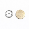 12mm hinged hoop earring shown beside coin for size comparison