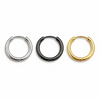 12mm hinged hoop earrings in stainless steel silver black and gold finishes