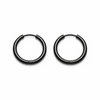 pair of 16 mm black stainless steel hoop earrings