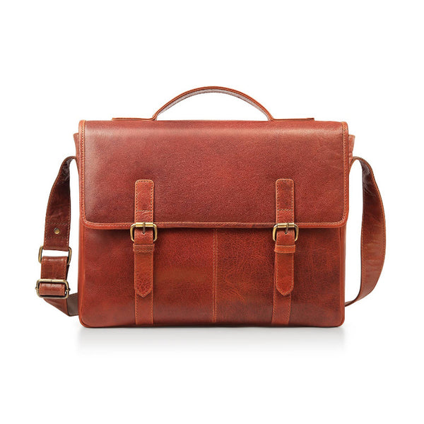 Bridge Leather Briefcase With Leather Strap