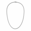 Stainless steel 3mm curb chain necklace in oval drop shape on white background