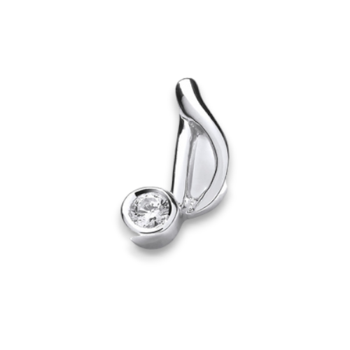 Sterling Silver Quaver Musical Note Stud Earrings