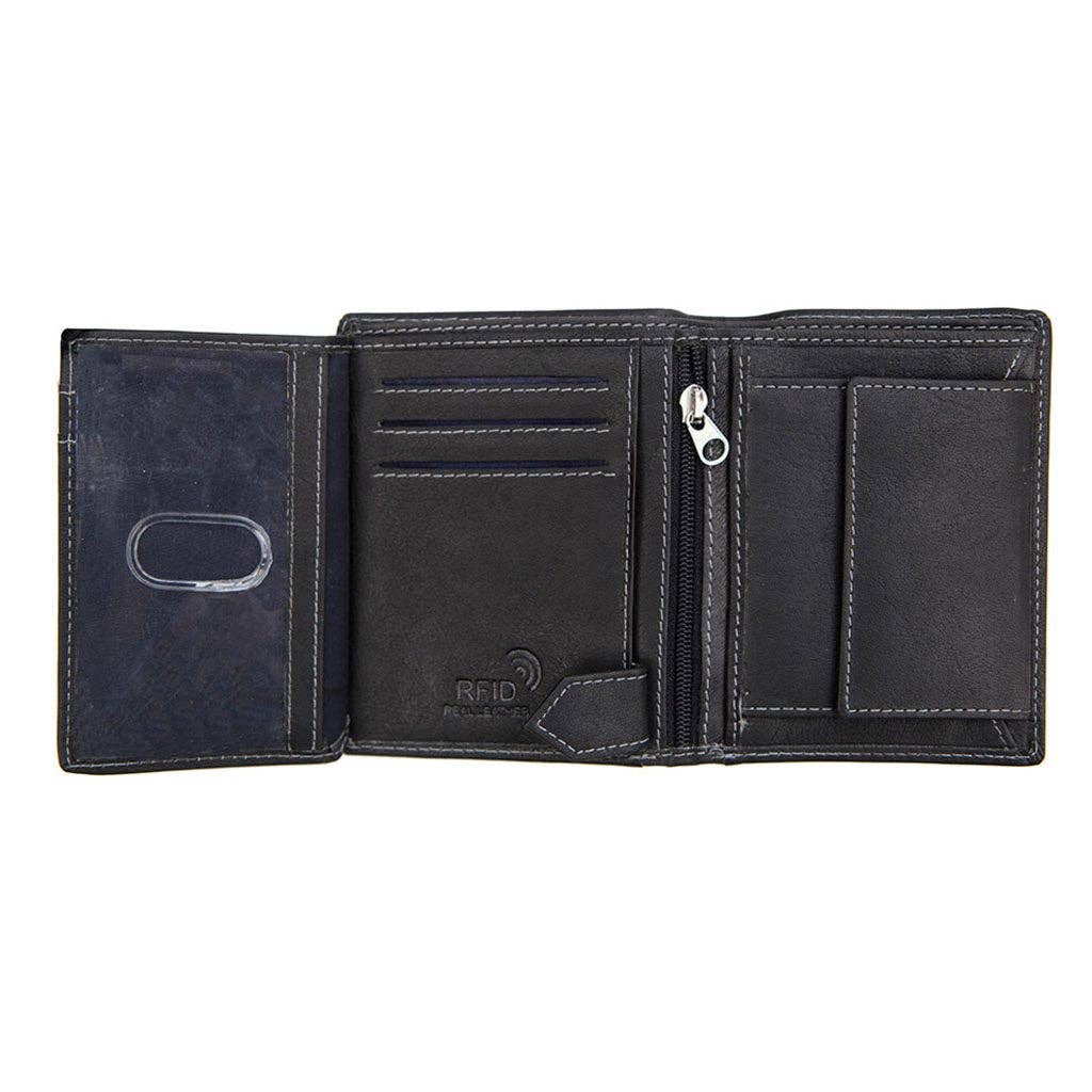 Lazio Oiled Leather RFID Trifold Wallet