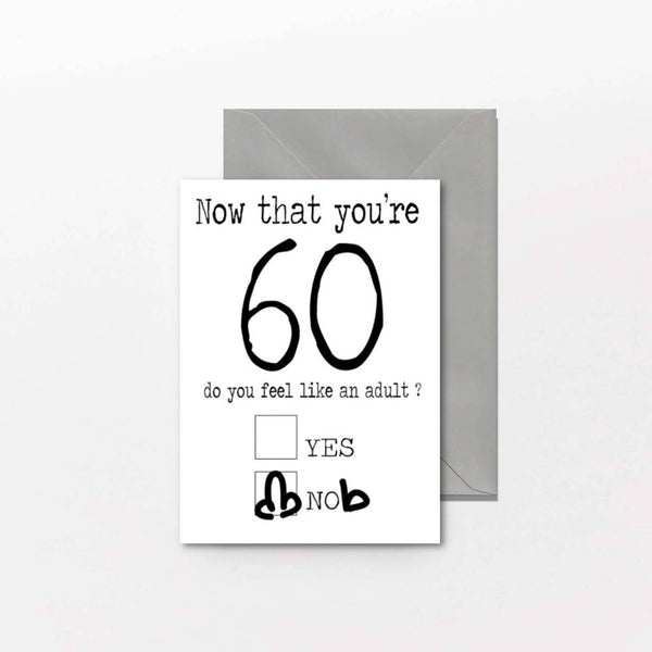 Funny Now you're 60' Birthday Card
