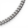 Close up of polished stainless steel 8mm curb chain showing link detail
