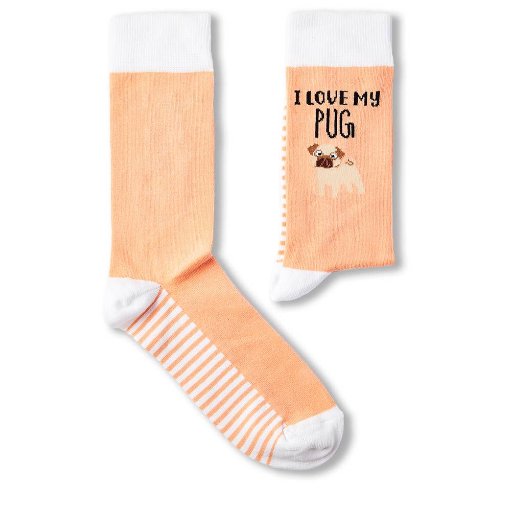 Unisex I Love My Pug Socks
