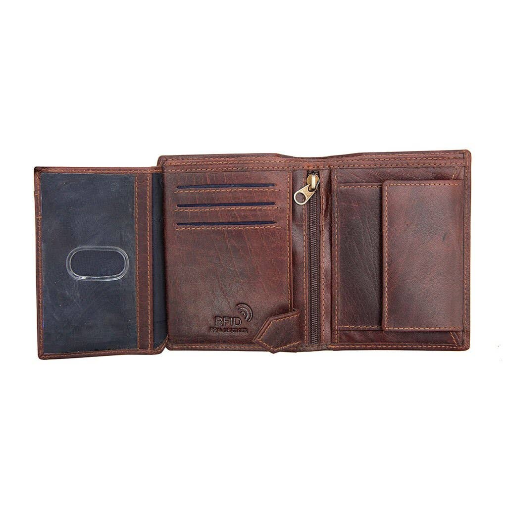 Lazio Oiled Leather RFID Trifold Wallet