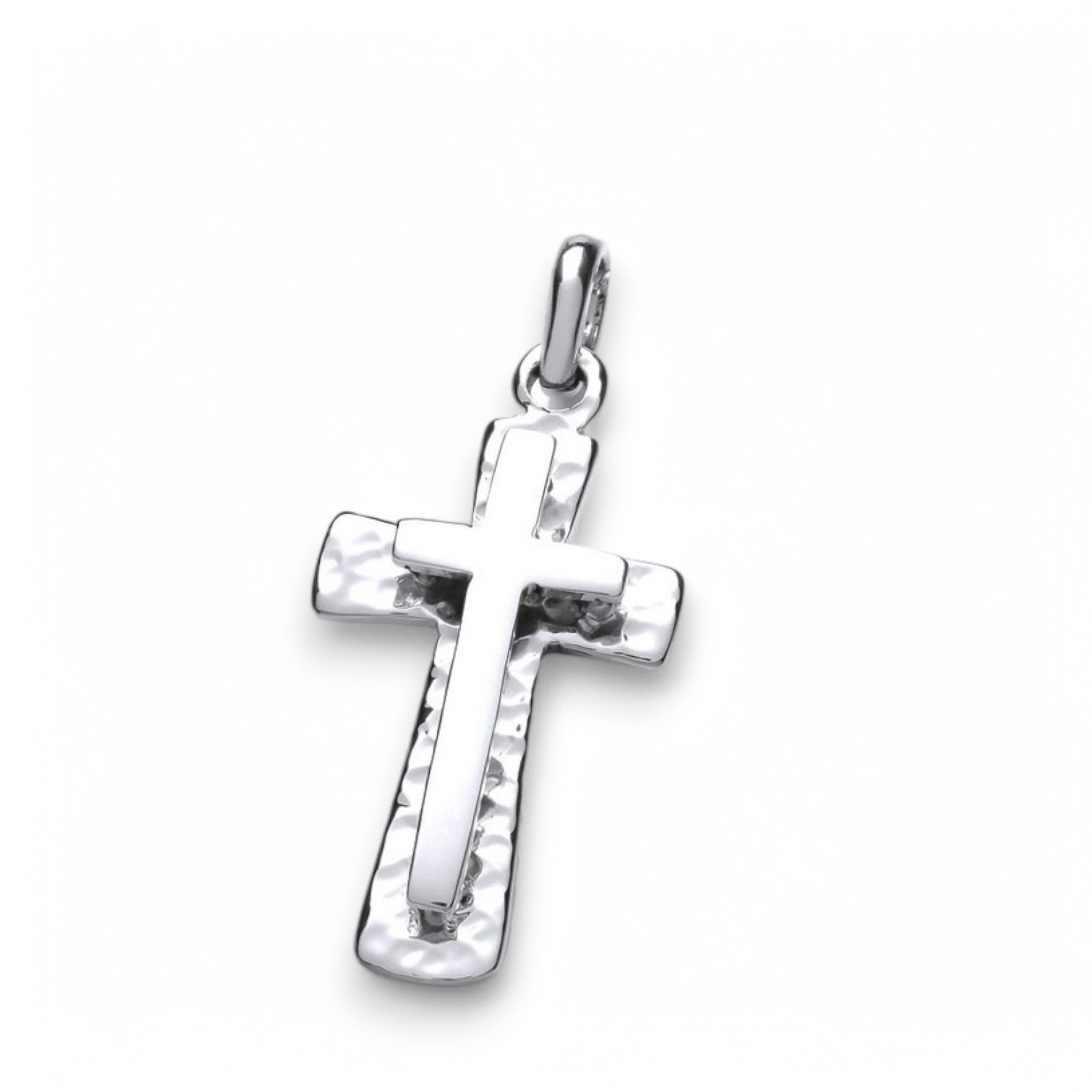 Sterling Silver Double Crafted Cross Pendant
