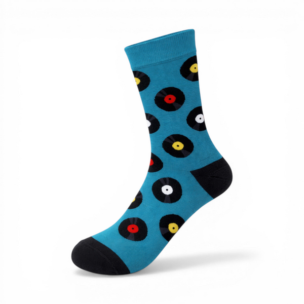 Novelty Vinyl Record Socks Gift Box UK 6–11