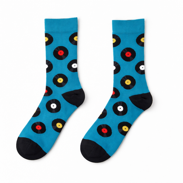 Novelty Vinyl Record Socks Gift Box UK 6–11