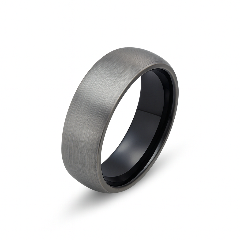Brushed Tungsten 8mm Ring