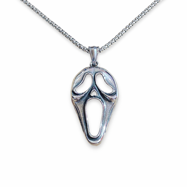 Stainless Steel Ghost Mask Necklace
