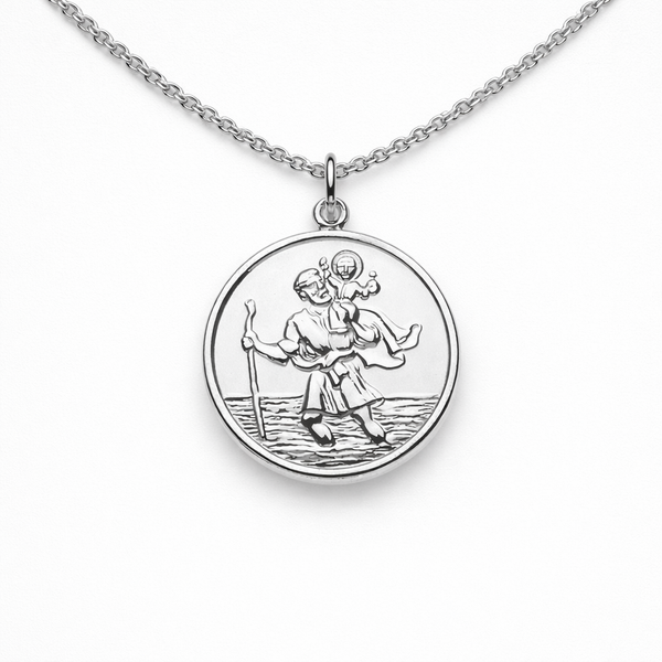 Sterling Silver St Christopher Pendant and Chain