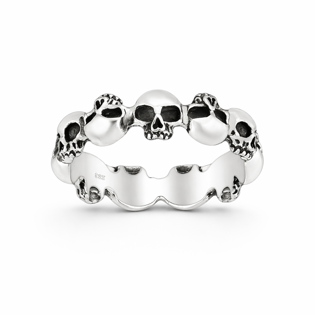 Sterling Silver Oxidised Skull Ring