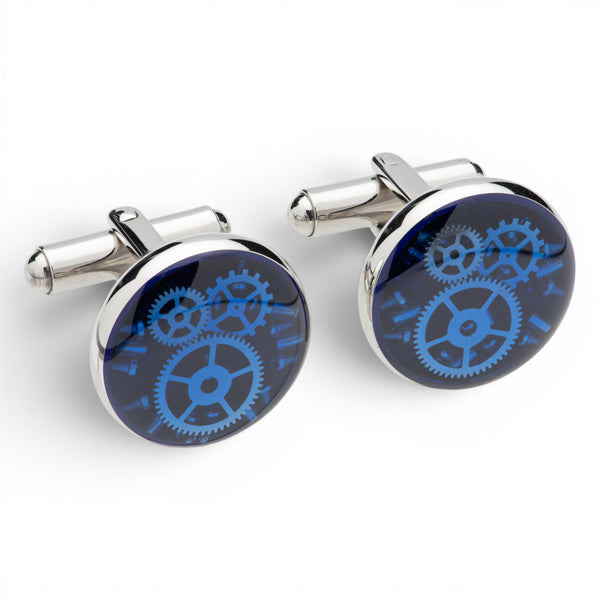 Stainless Steel Cufflinks with Gear Parts