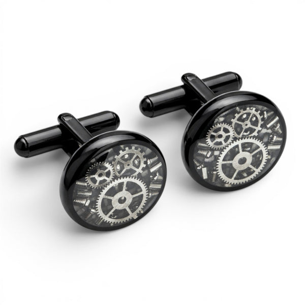 Stainless Steel Cufflinks with Black IP Plating