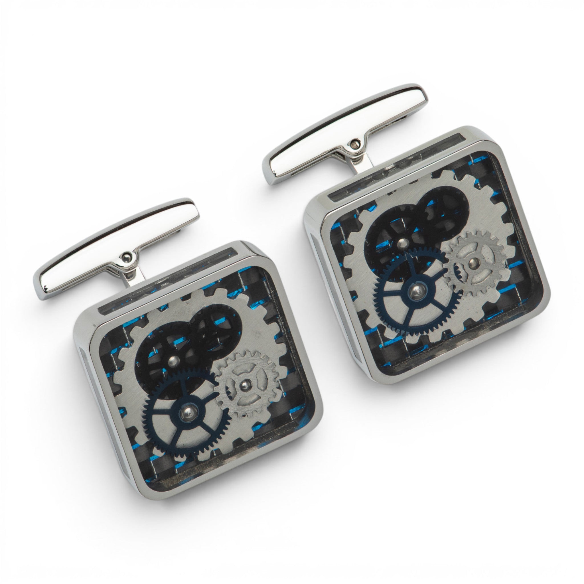 Stainless Steel Cufflinks with Gear Parts