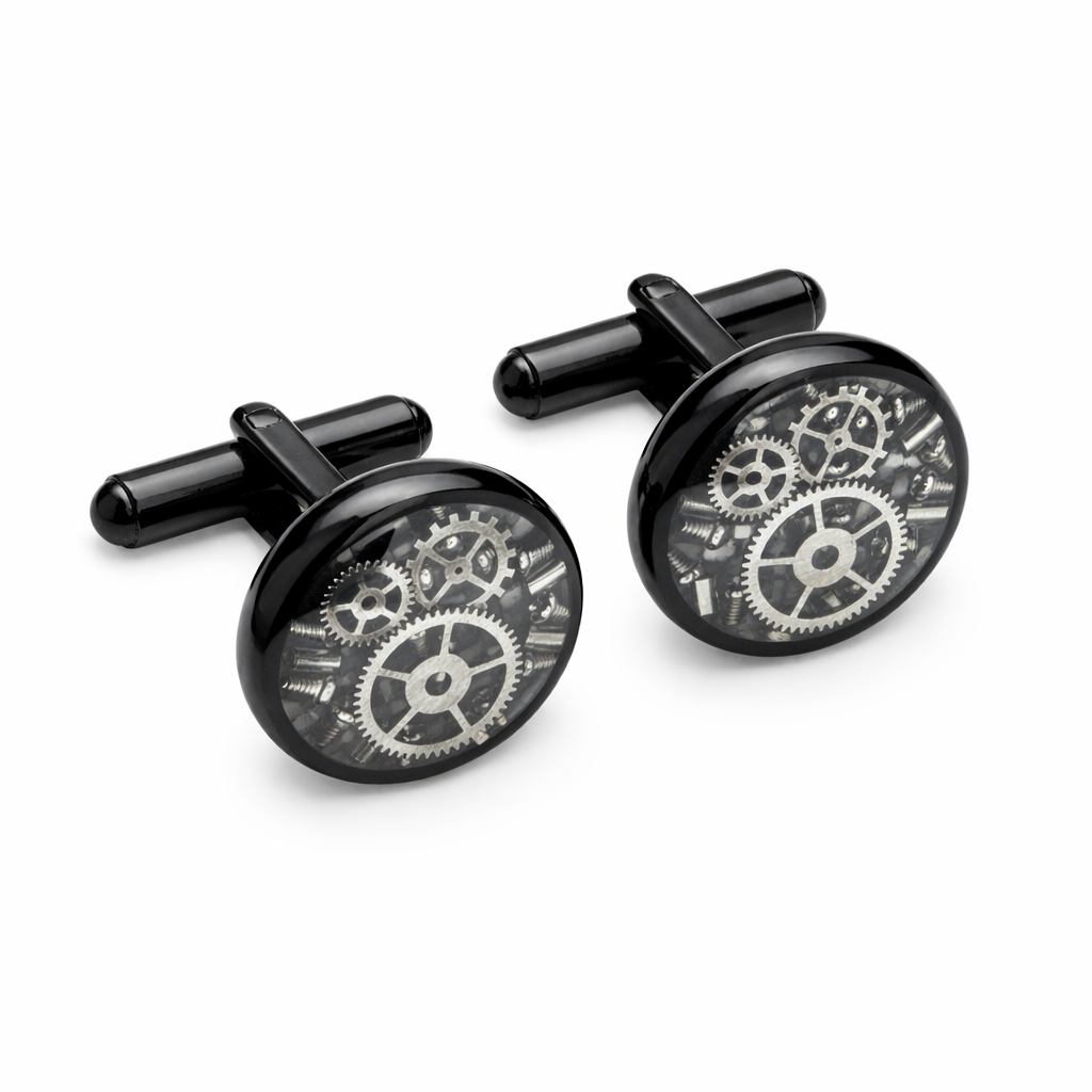 Stainless Steel Cufflinks with Black IP Plating