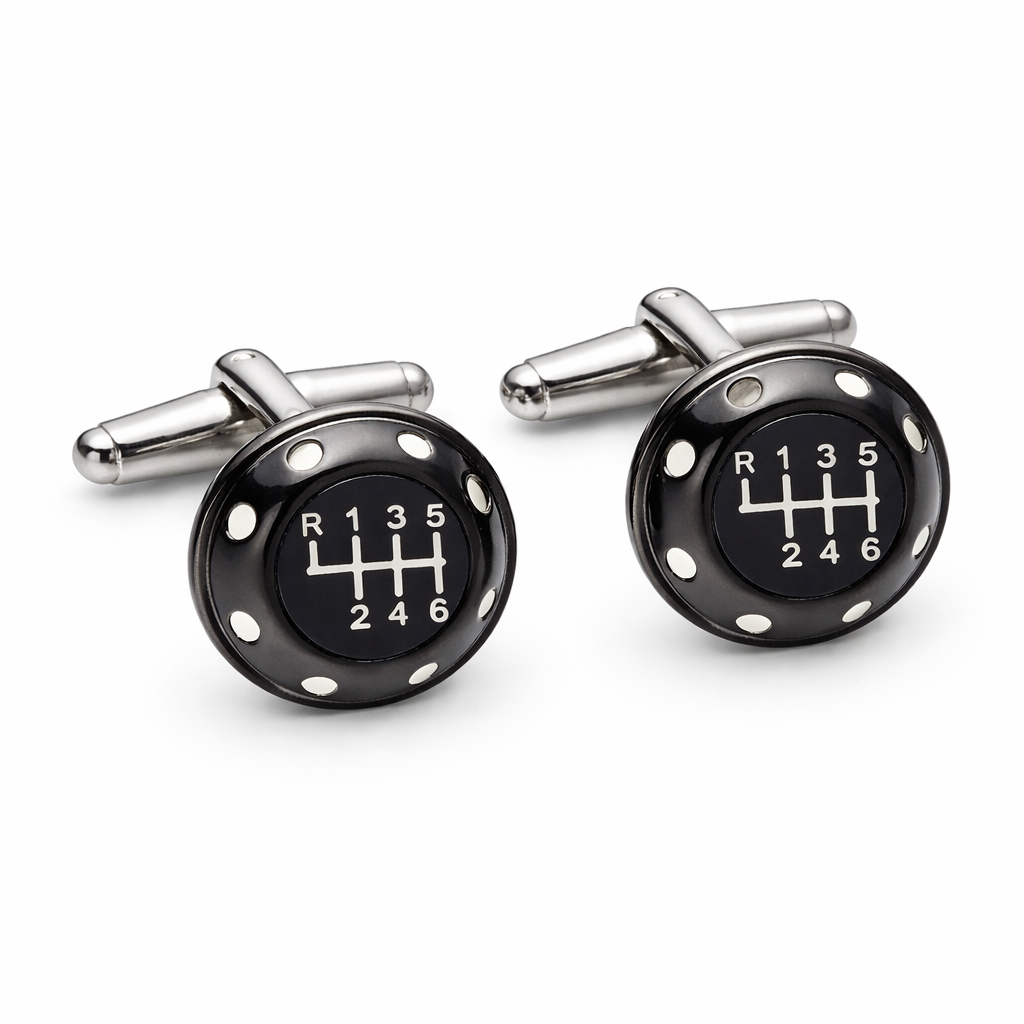 Gunmetal Gear Knob Cufflinks Novelty Gift Cufflinks