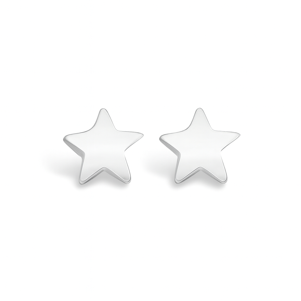 Sterling Silver Star Stud Earrings