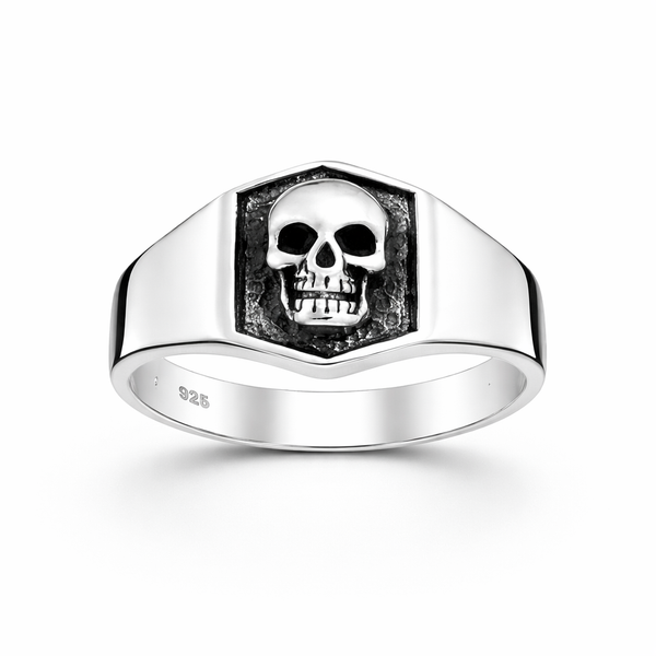 Sterling Silver Oxidised Skull Ring