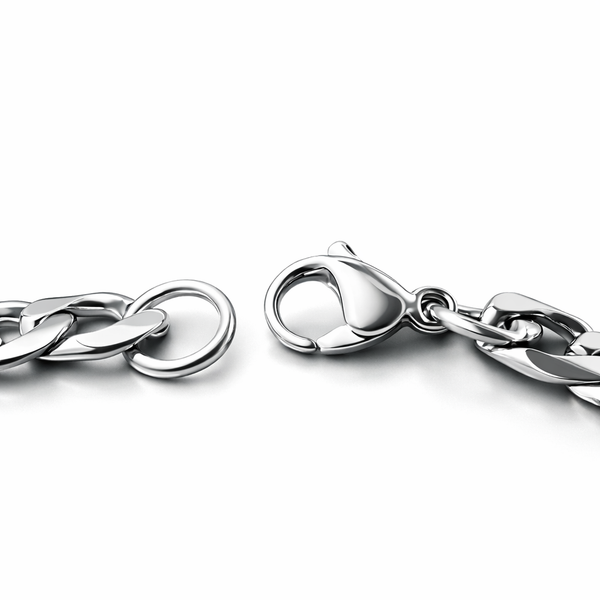 Stainless Steel Flat Curb Chain Necklace