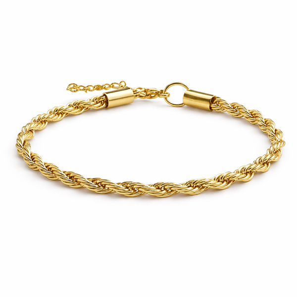 Gold Plated Rope Chain Bracelet - 4mm
