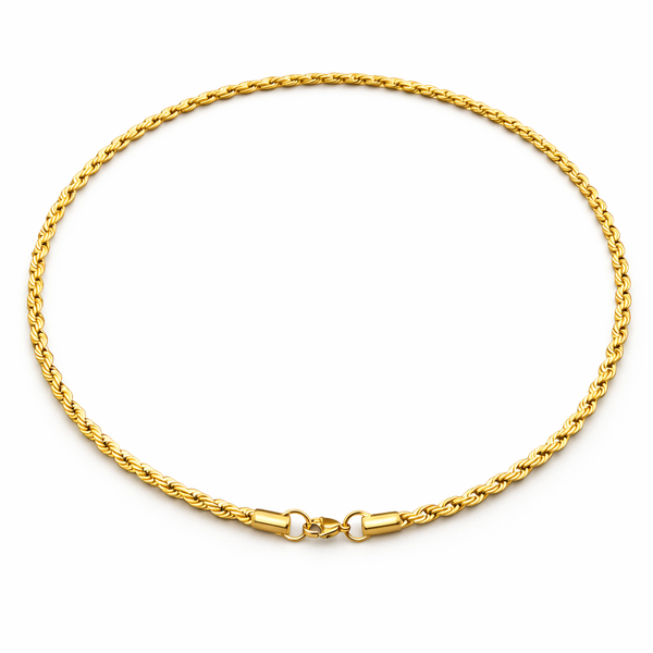Gold Plated Rope Chain Necklace - 4mm