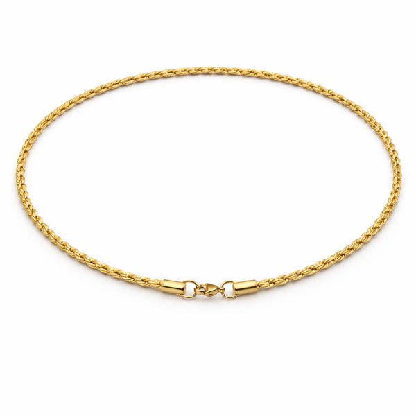 Gold Plated Rope Chain Necklace - 3mm