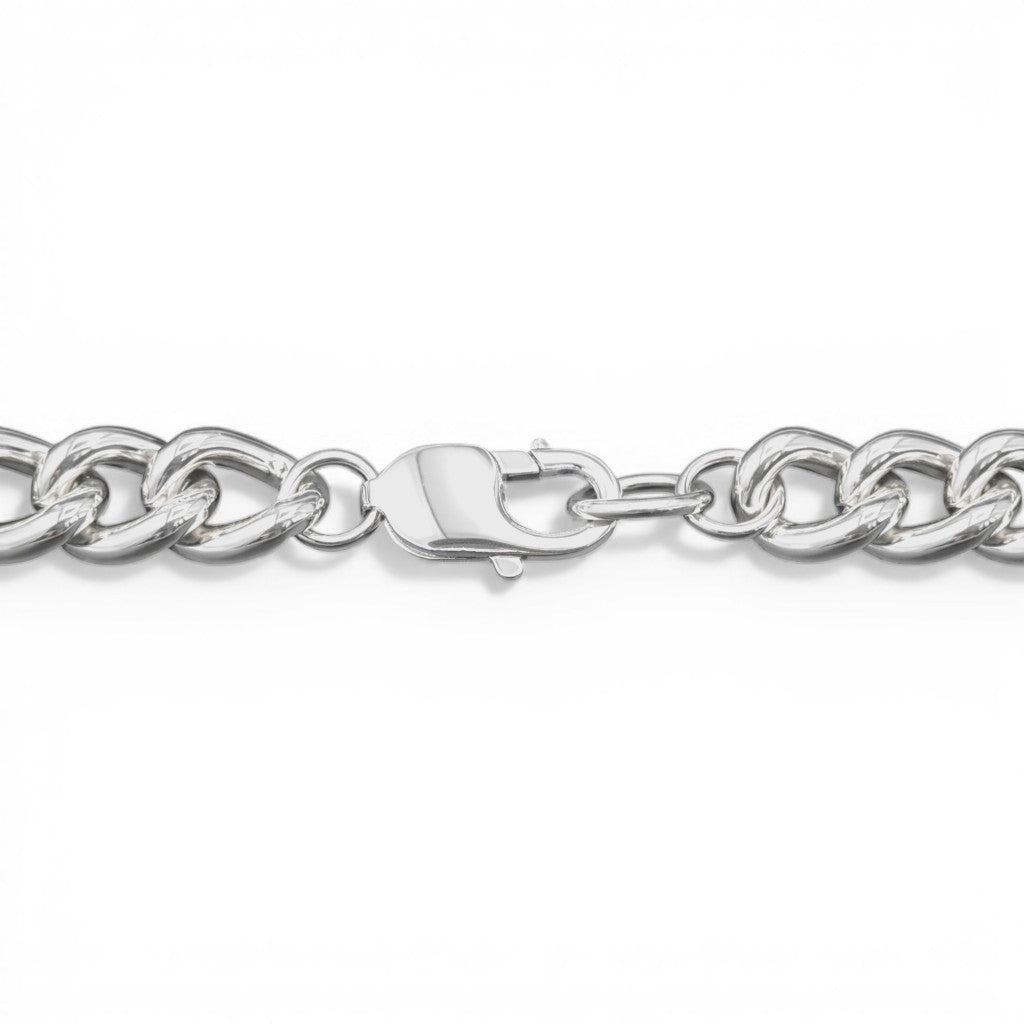 Solid Sterling Silver Cuban Chain - 10mm, 21