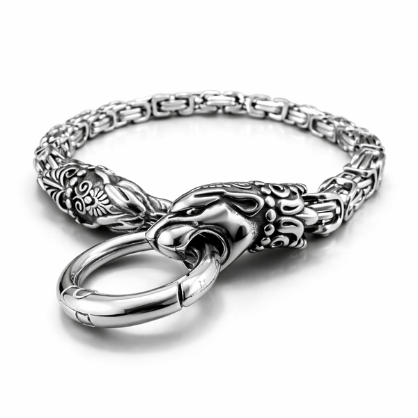 Stainless Steel Viking Dragon Chain Bracelet