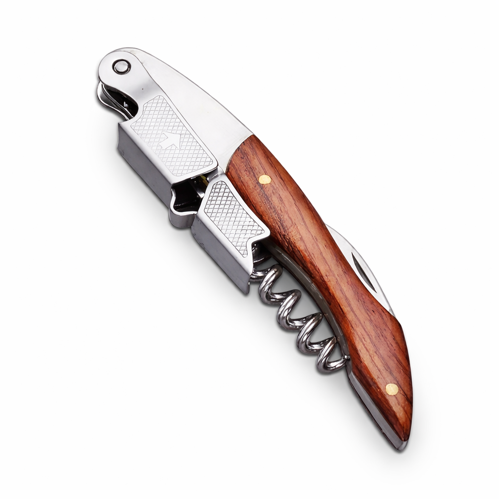 Corkscrew/Sommelier Knife with Rose Wood Handle