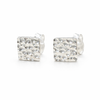 Sterling Silver Hammered Square Stud Earrings