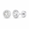 Stainless Steel Cubic Zirconia Stud Earrings