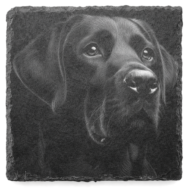 Black Labrador Slate Coaster