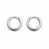 10mm Hinged Hoop Earrings, Stainless Steel, Silver, Black or Gold