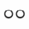 10mm Hinged Hoop Earrings, Stainless Steel, Silver, Black or Gold