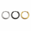12mm Hinged Hoop Earrings, Stainless Steel, Silver, Black or Gold