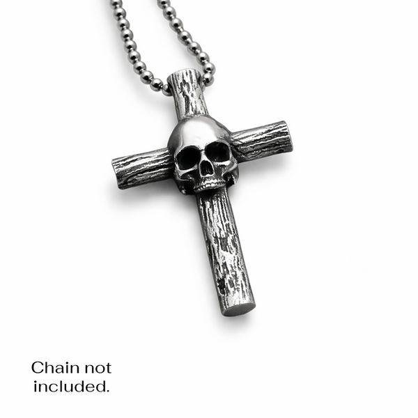 Stainless Steel Skull Cross Pendant