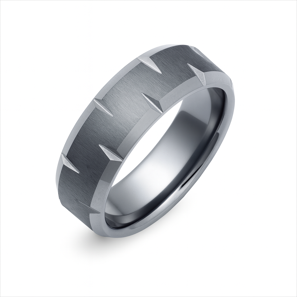Silver Tungsten Ring with Matte Finish