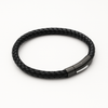 Braided Leather Bracelet with Black IP Clasp