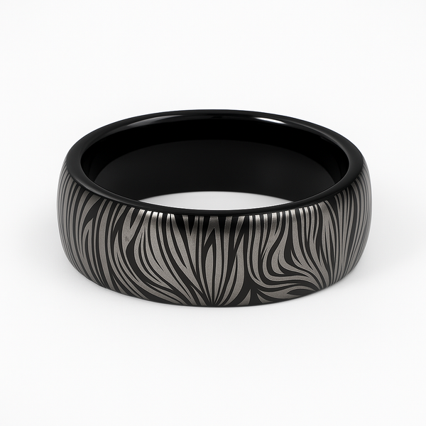 Tungsten Damascus-Style Ring