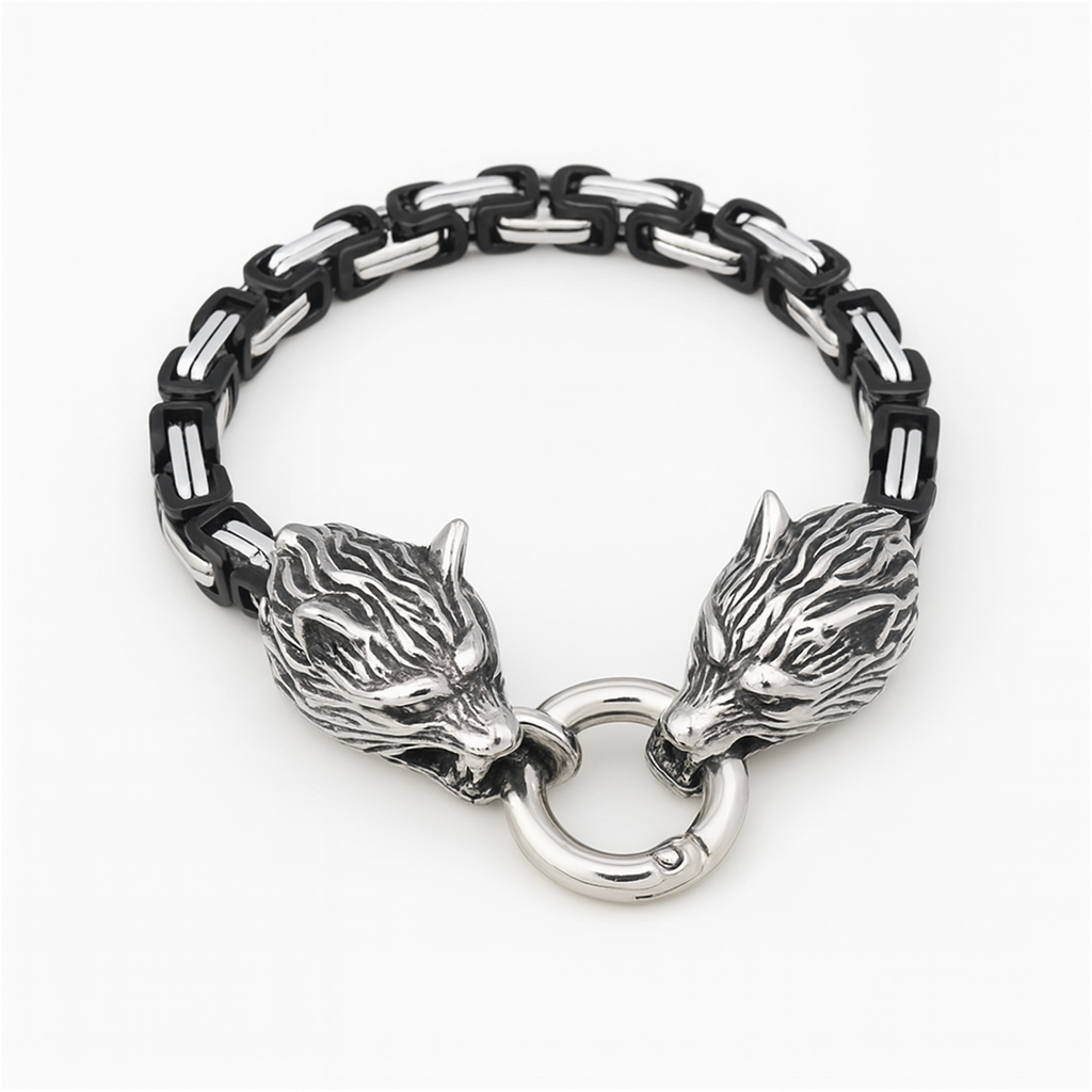 Viking Wolf Chain Bracelet