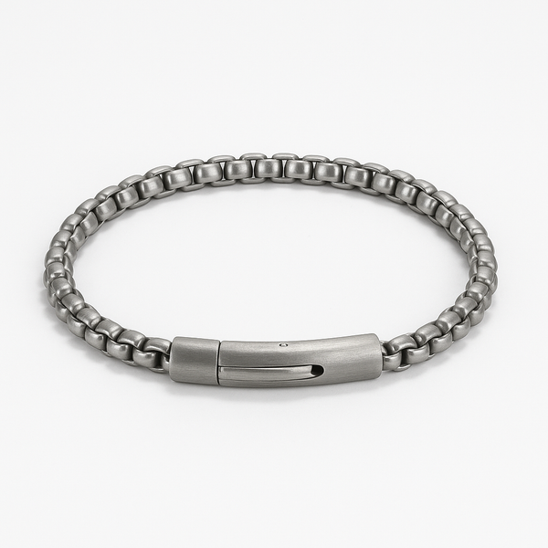 Stainless Steel Chain Bracelet with Brushed Finish