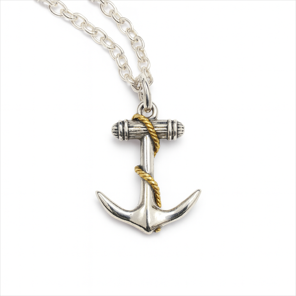 Sterling Silver Anchor Pendant Necklace
