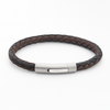 Braided Leather Bracelet with Steel Clasp